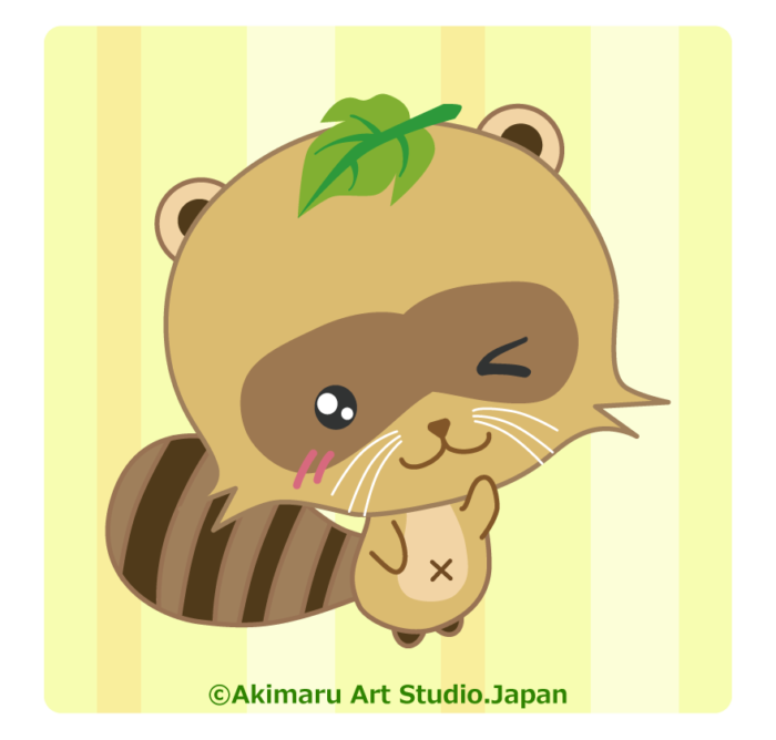 Akimaru Art Studio.Japanのキャラクターデザイン（あらいタヌキぽんやん）