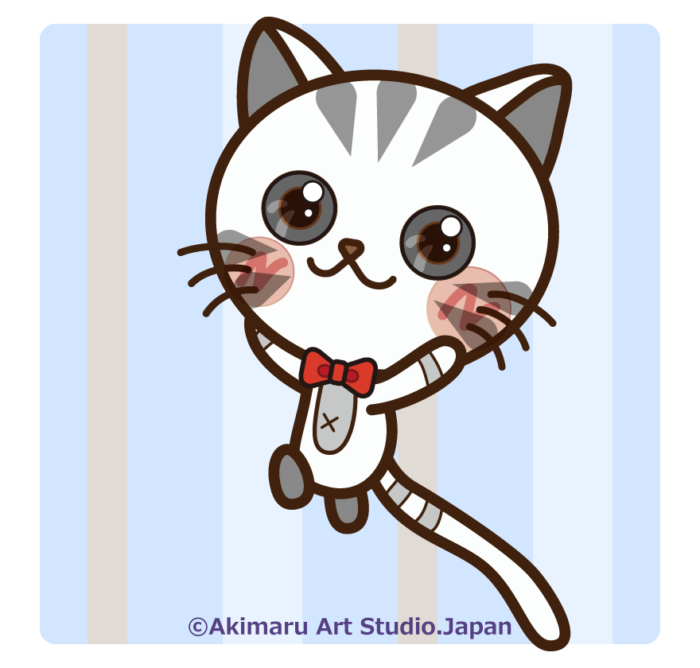 Akimaru Art Studio.Japanのキャラクターデザイン（仲良し子猫みけちゃん＆きゅーちゃん）姉の みけちゃん