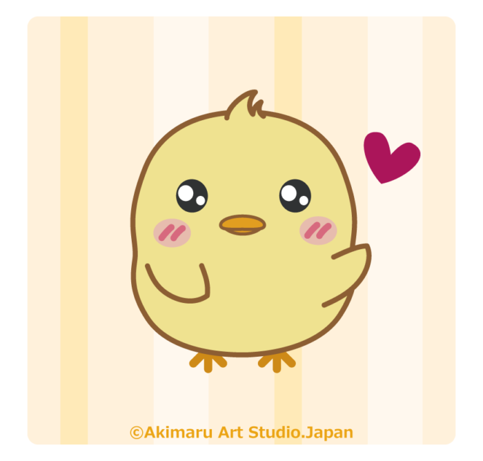 Akimaru Art Studio.Japanのキャラクターデザイン（ひよこのぴよちゃん）